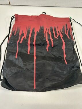 Spirit Halloween blood drip scary Drawstring Bag red black